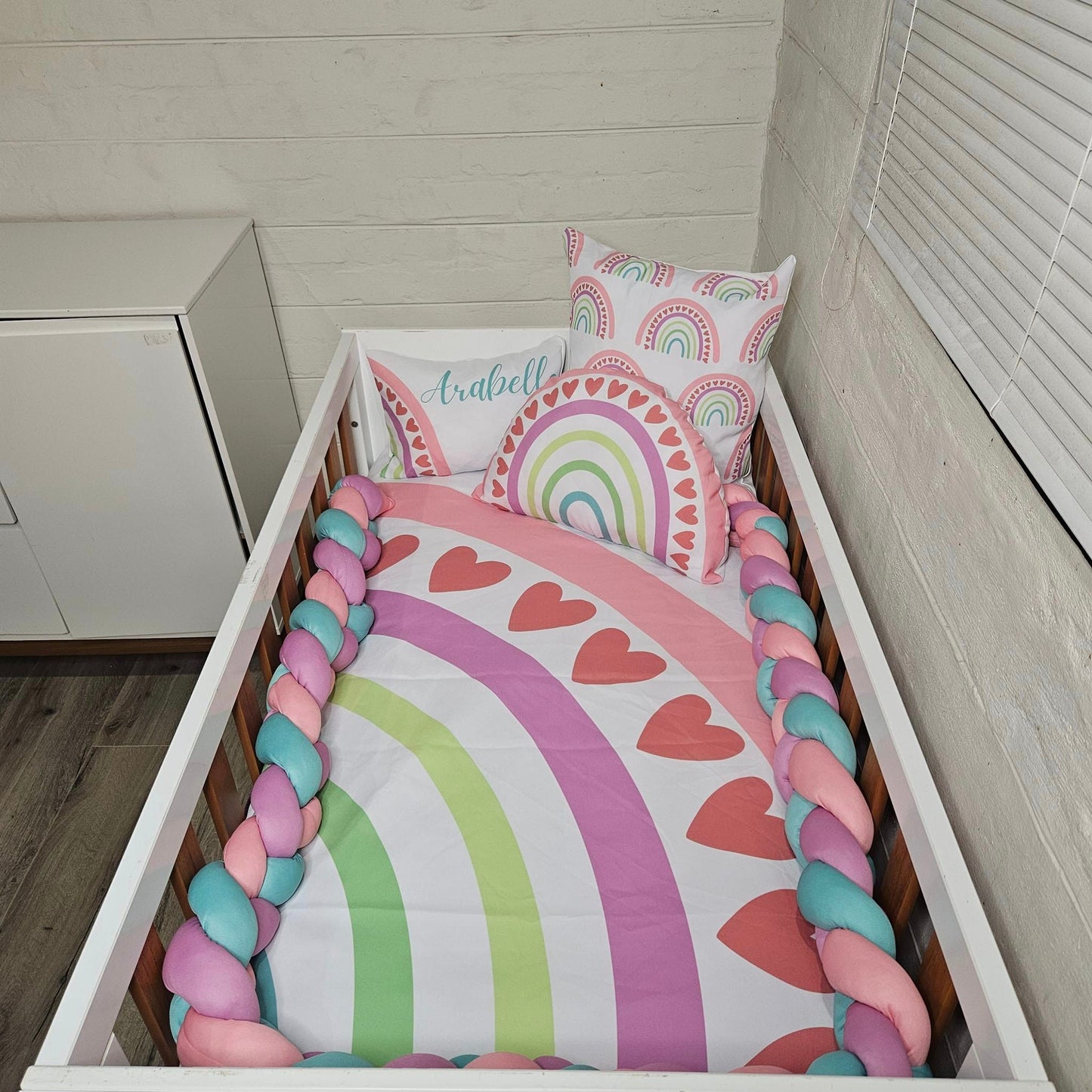 Colorful Boho Rainbow cot linen