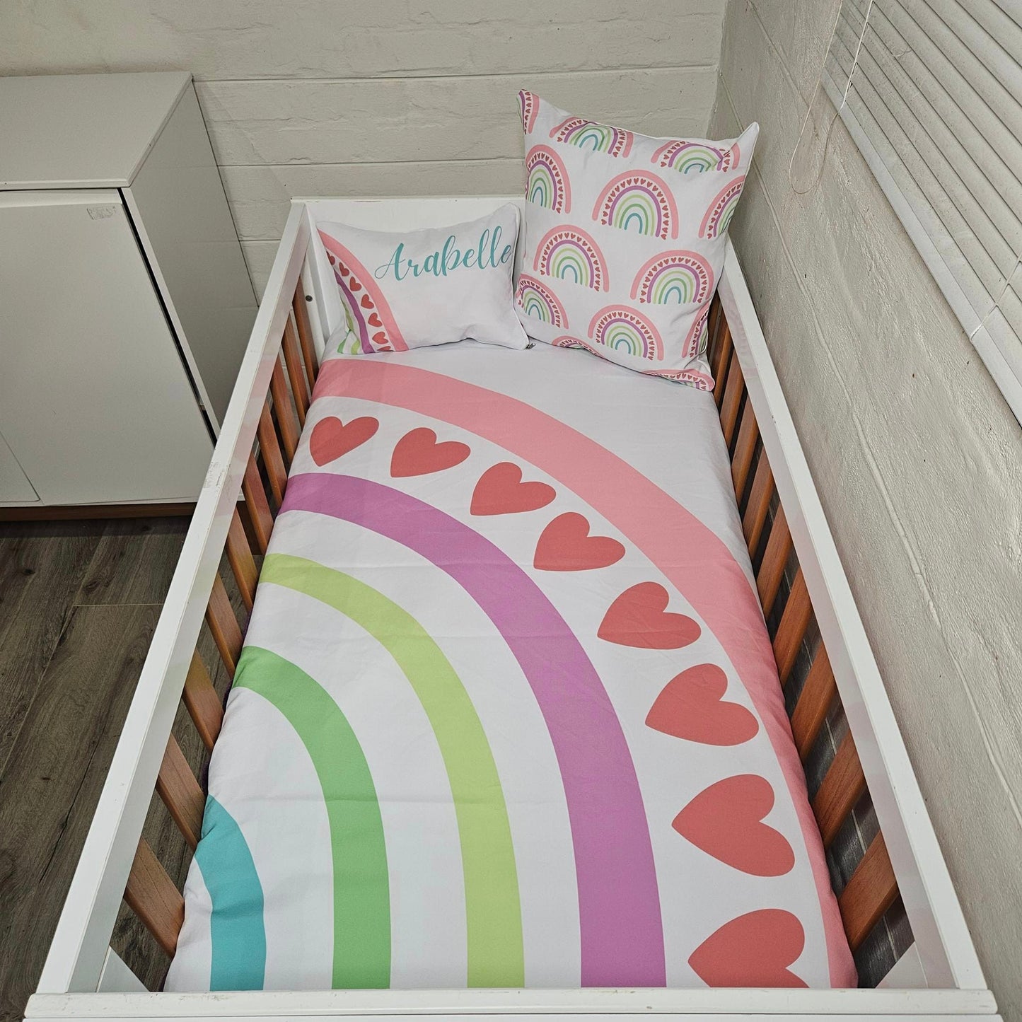 Colorful Boho Rainbow cot linen