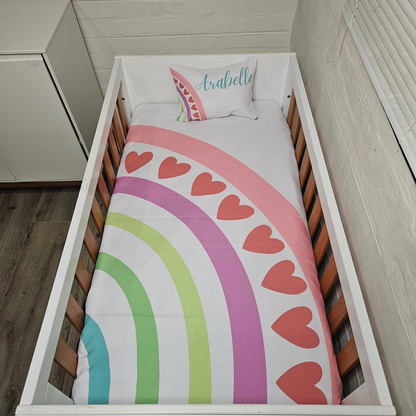 Colorful Boho Rainbow cot linen