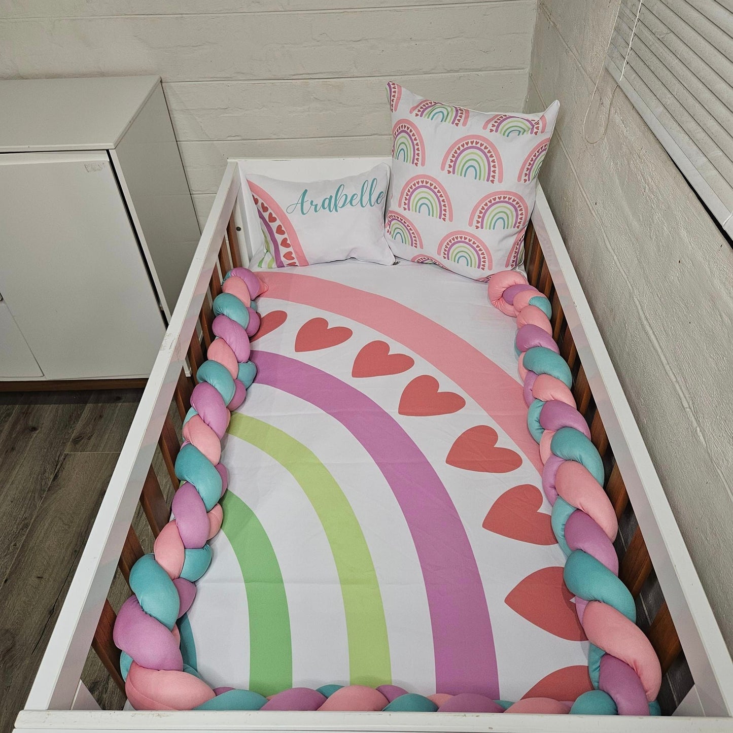 Colorful Boho Rainbow cot linen