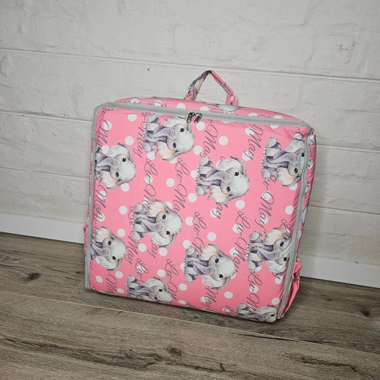 Pink Polka and Grey Ellie Travel Nest Bag