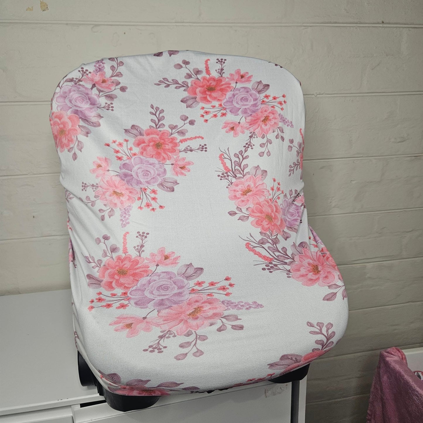 Pink and Purple Floral Ellie  car seat cover