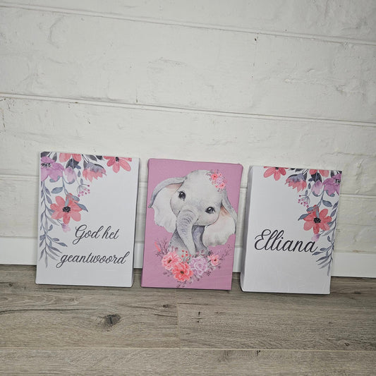 Pink and Purple Floral Ellie Canvas set