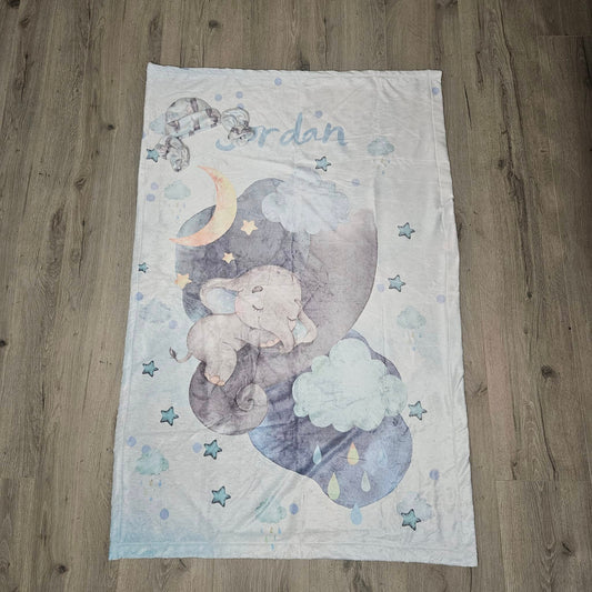 Sweet dreams Blue and Grey Ellie Fleece Blanket