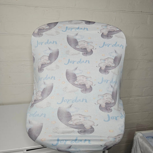 Sweet dreams Blue and Grey Ellie car seat cover