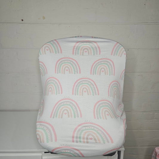 Soft Pastel Rainbow   car seat cover