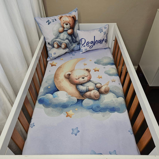 Twinkle Twinkle Dreamy Teddy (Blue) cot linen