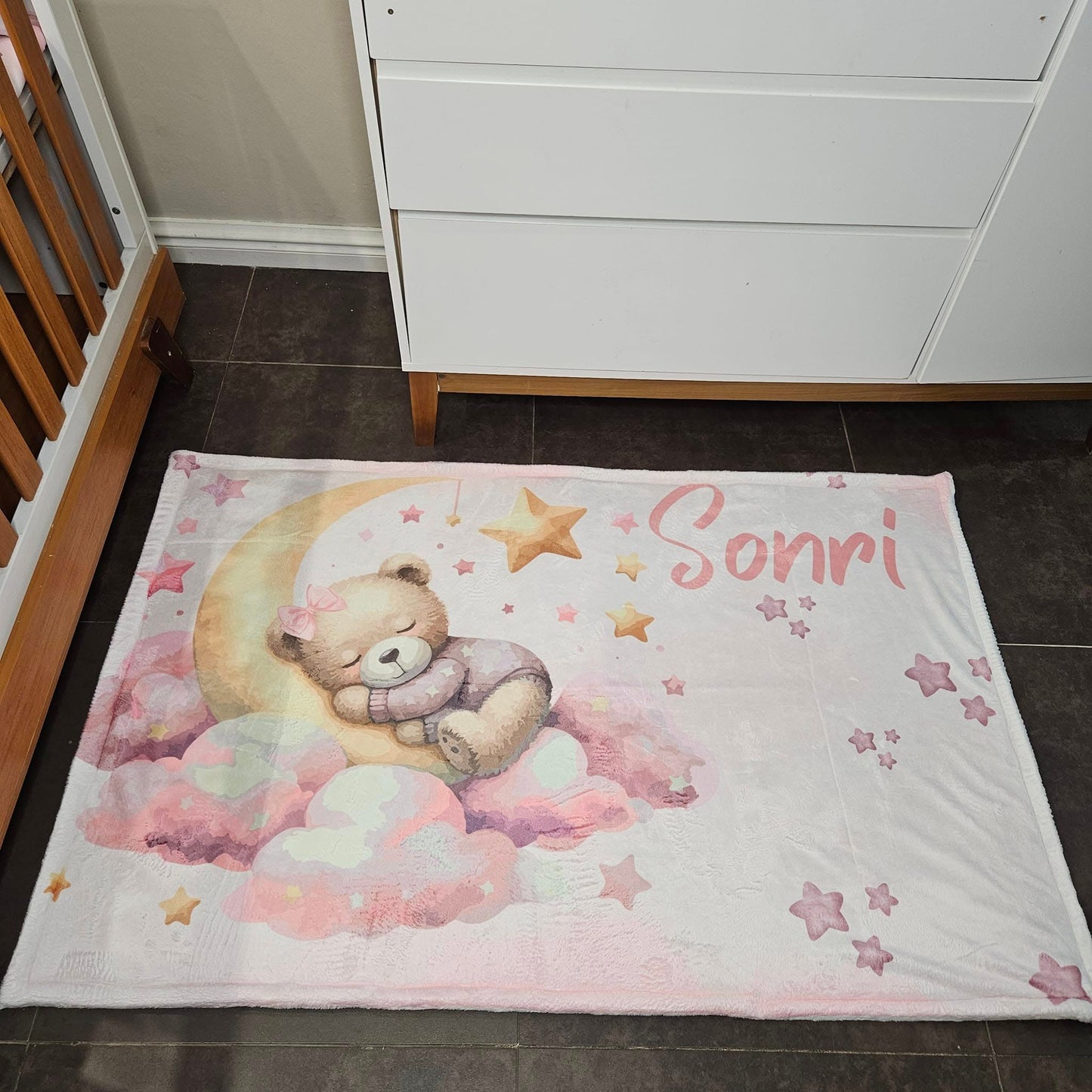 Twinkle Twinkle Dreamy Teddy (Pink) cot linen