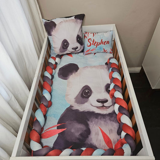 Cute Baby Panda cot linen Set