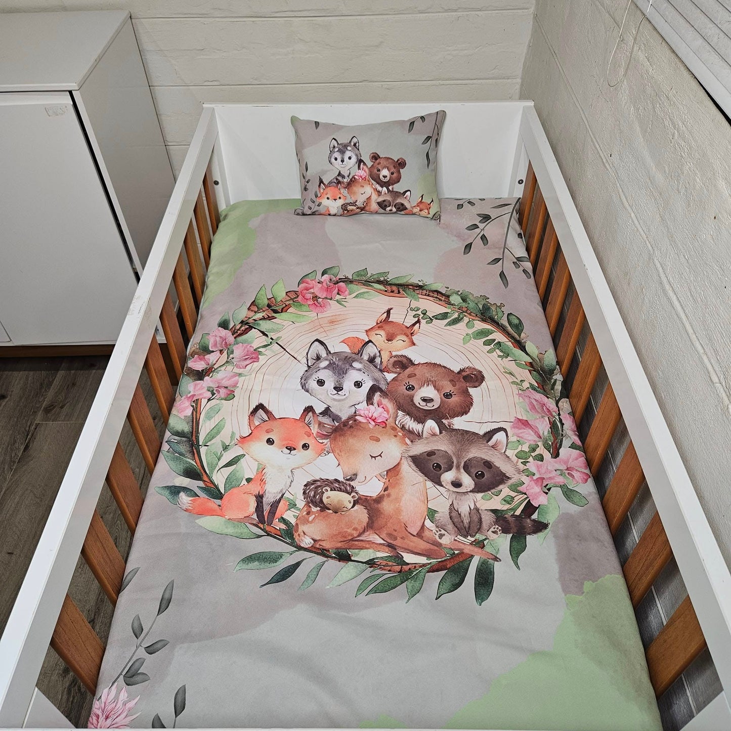 Boho Sage Woodlands cot linen