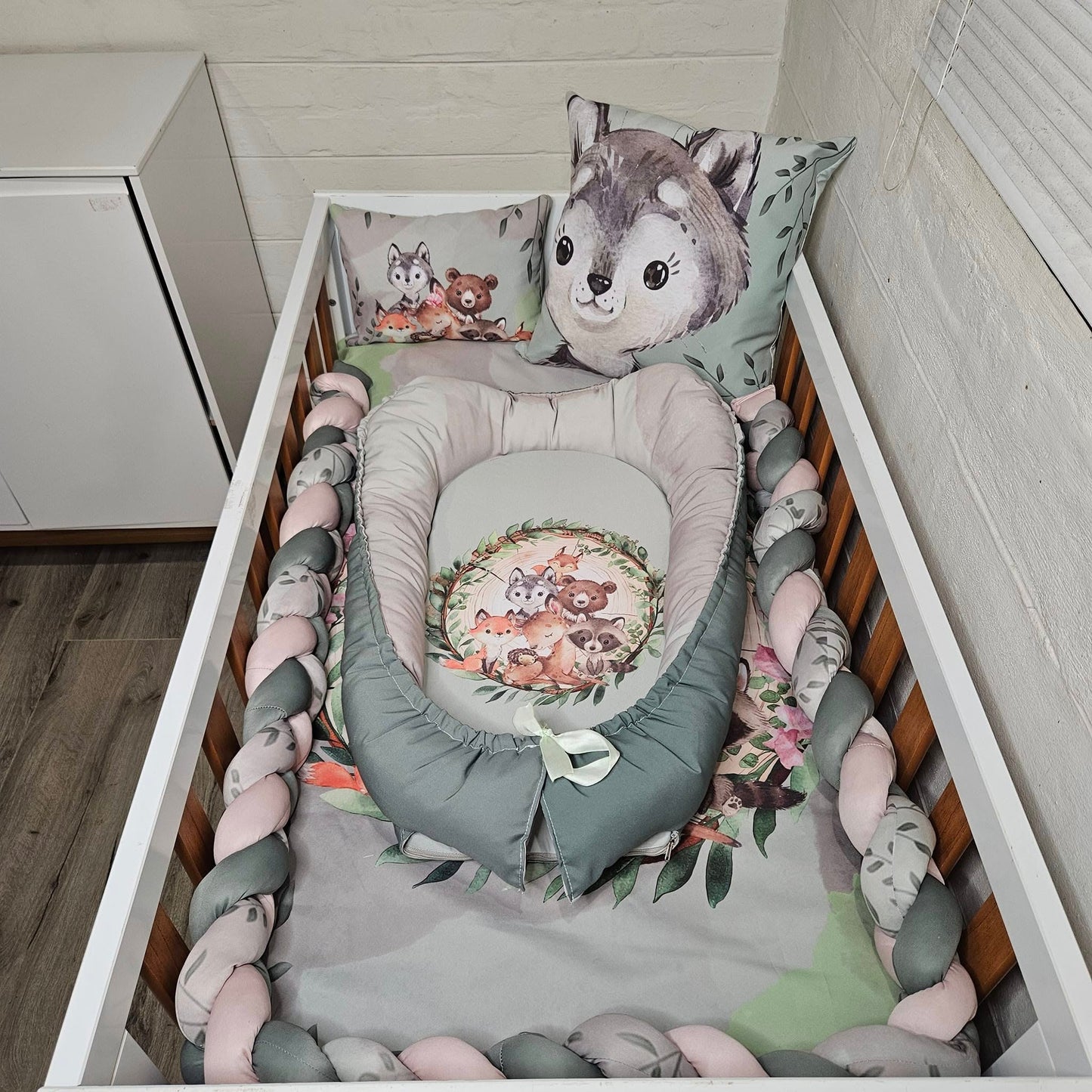 Boho Sage Woodlands cot linen