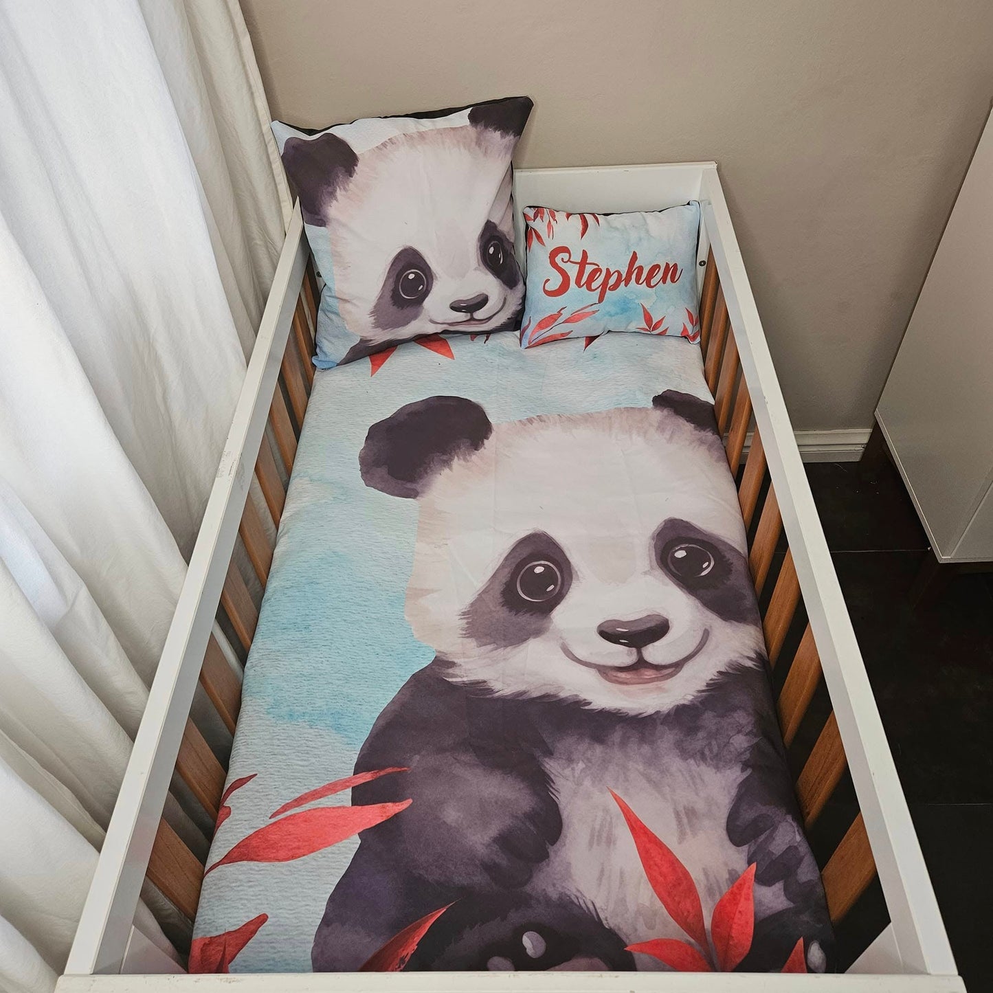 Cute Baby Panda cot linen Set