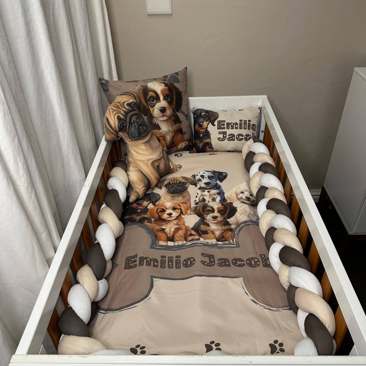 The real Pawsum Patrol cot linen