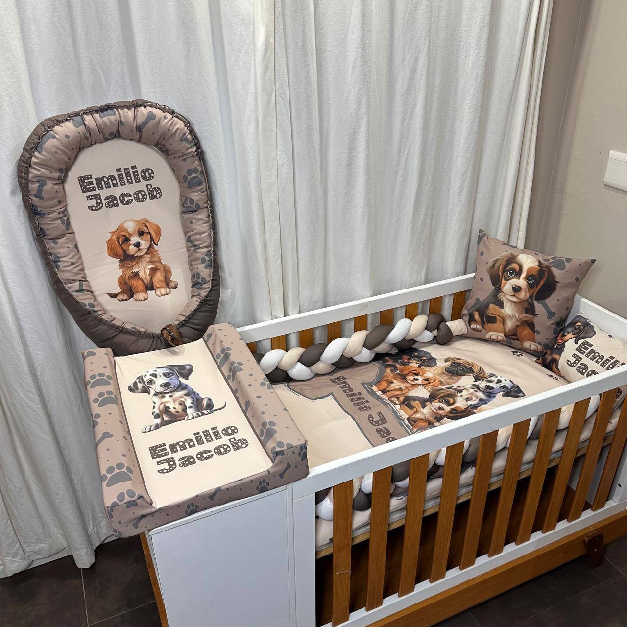 The real Pawsum Patrol cot linen