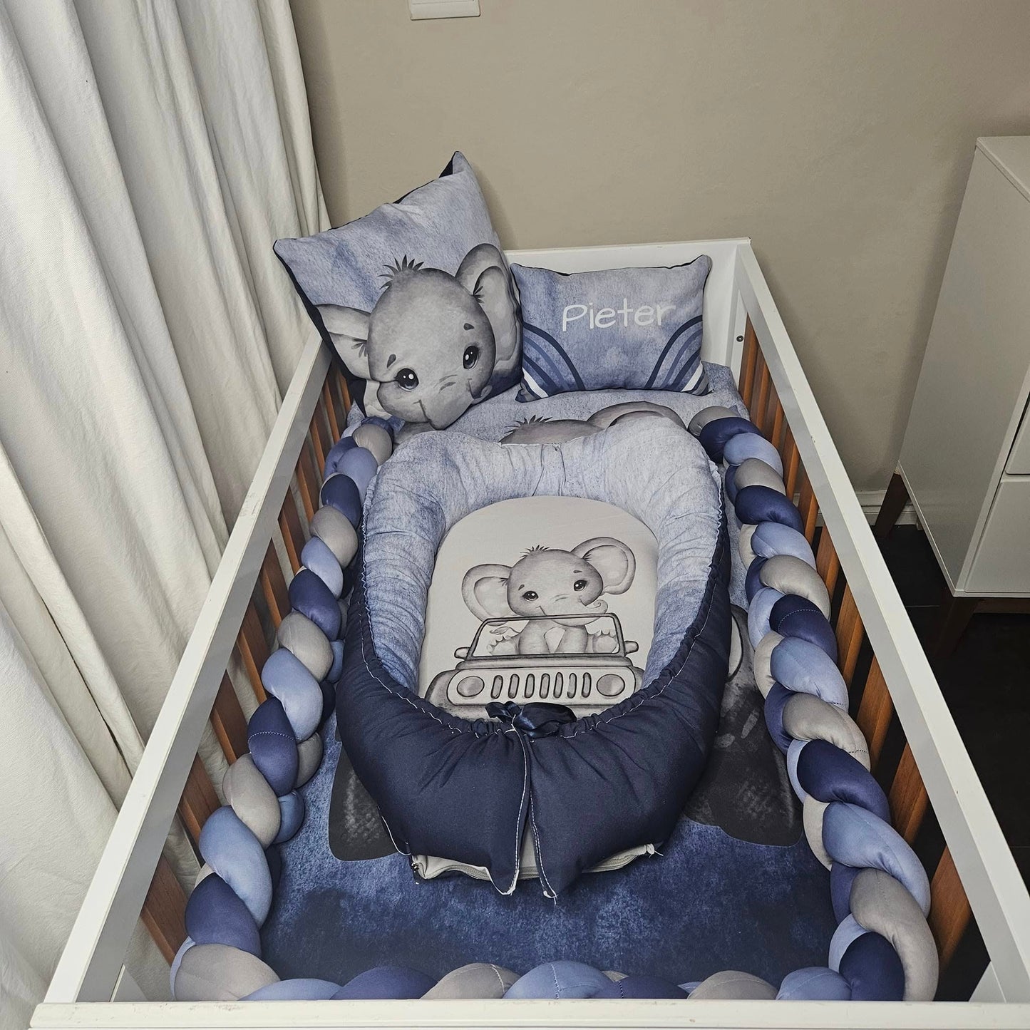 Navy and Steel Blue Jeep Ellie  Baby Nest