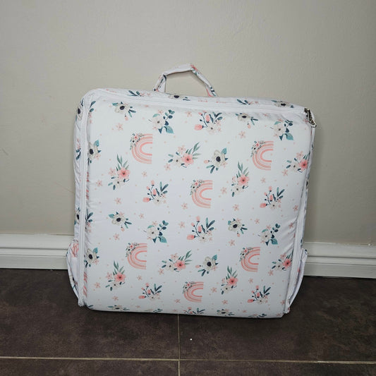 Pastel Boho Floral Rainbow Travel nest bag