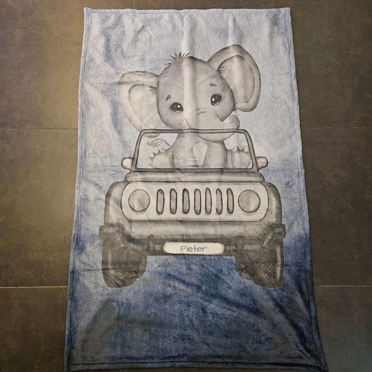 Navy and Steel Blue Jeep Ellie  Fleece Blanket