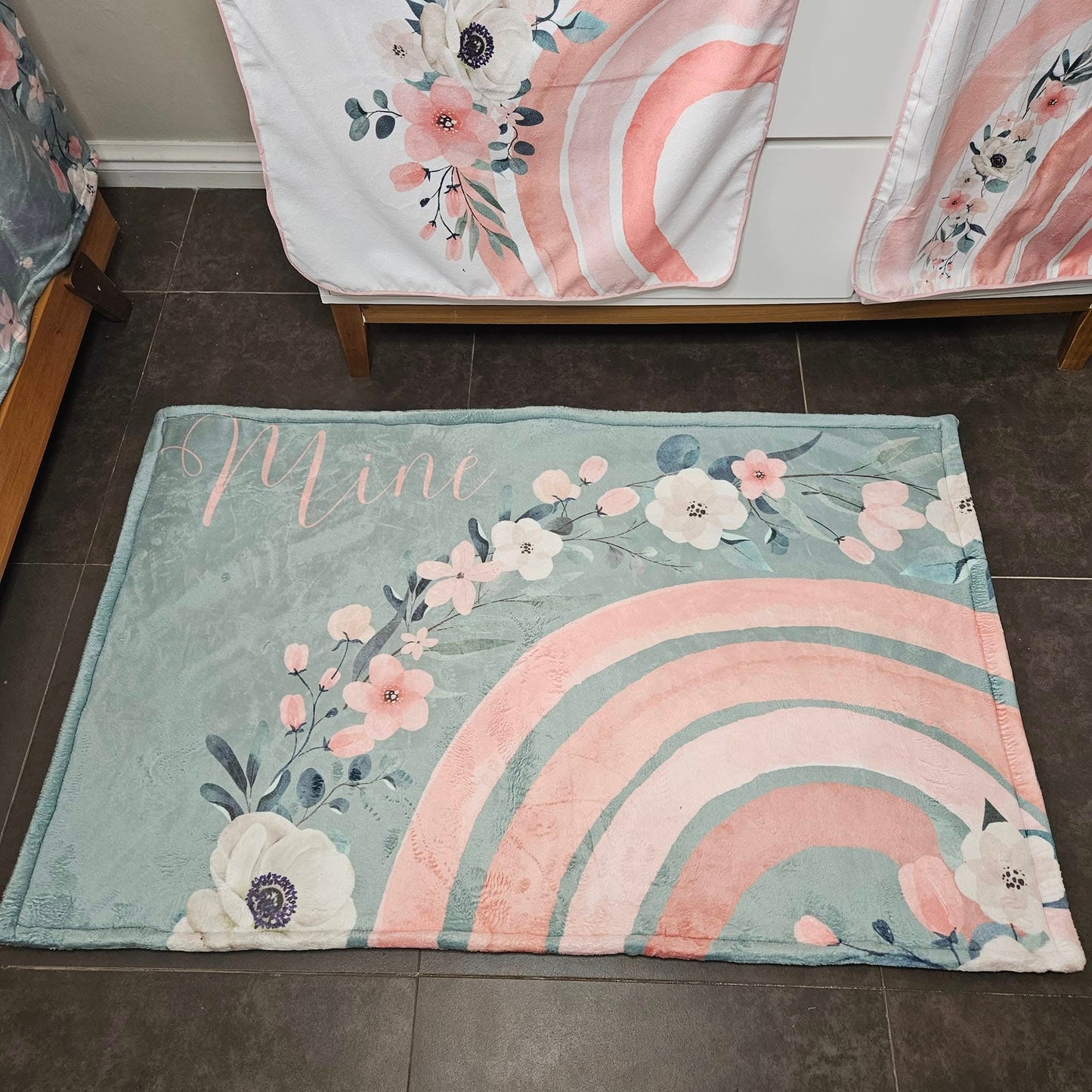 Pastel Boho Floral Rainbow Carpet