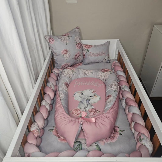 Grey Peony Floral Ellie  Baby Nest