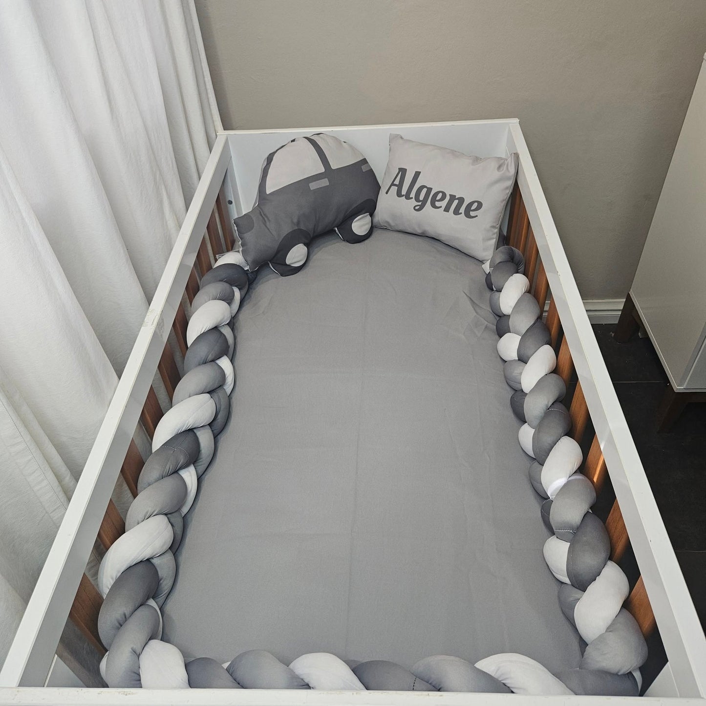 Simplistic Grey  cot linen