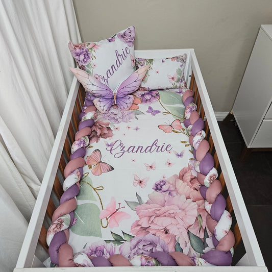 Purple Butterfly Peony  cot linen