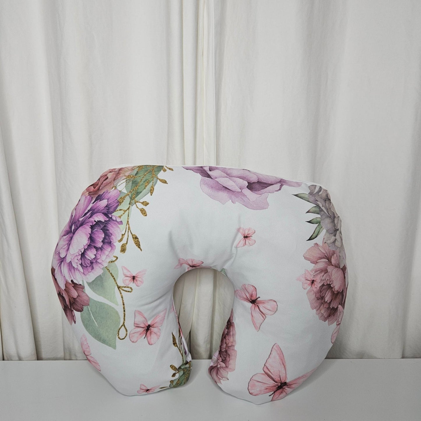 Purple Butterfly Peony nursing pillow