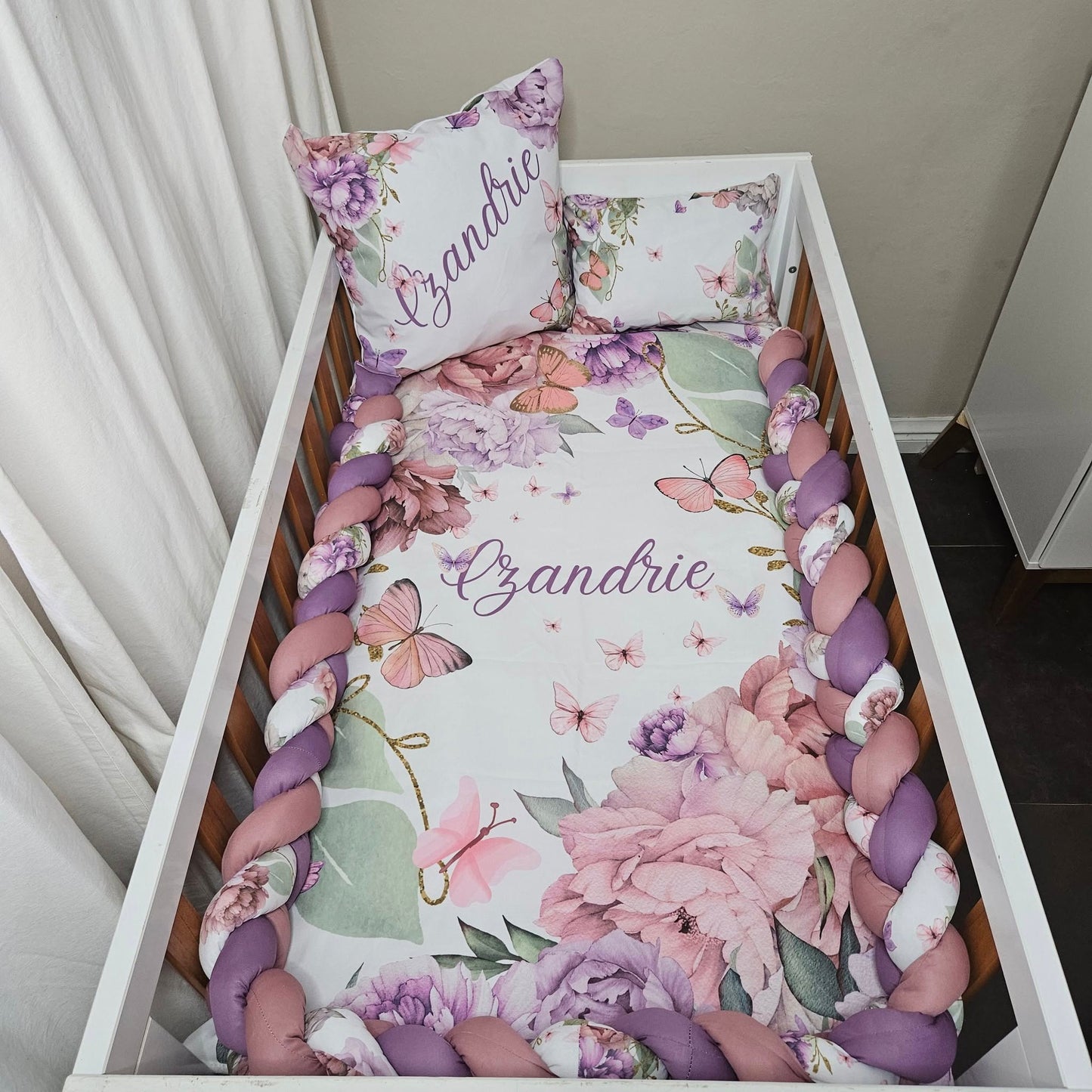 Purple Butterfly Peony  cot linen