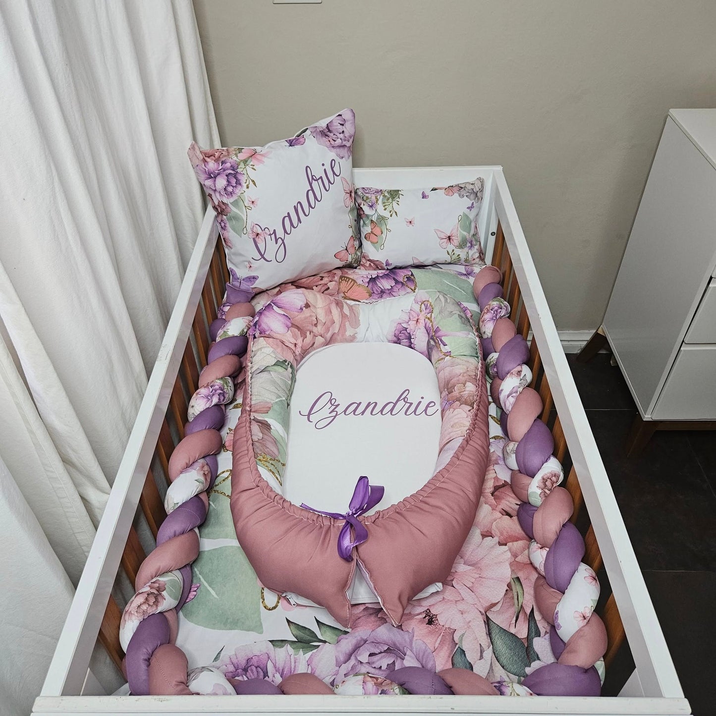 Purple Butterfly Peony  cot linen