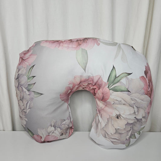 Silver Peony Bunny nursing pillow