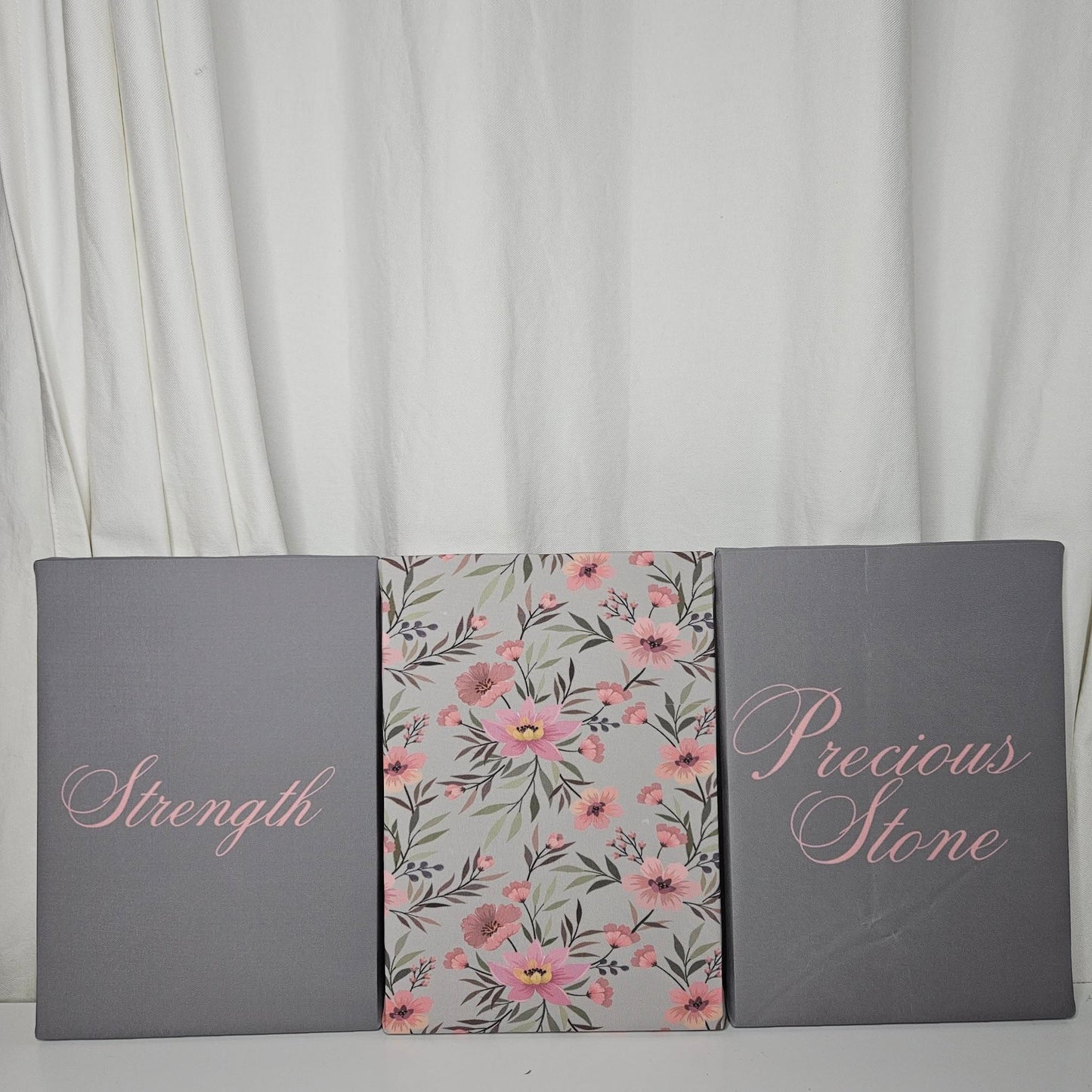 Sophisticated Soft Pink Floral Canvas set