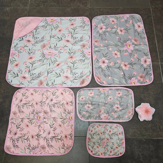 Sophisticated Soft Pink Floral toweling Set