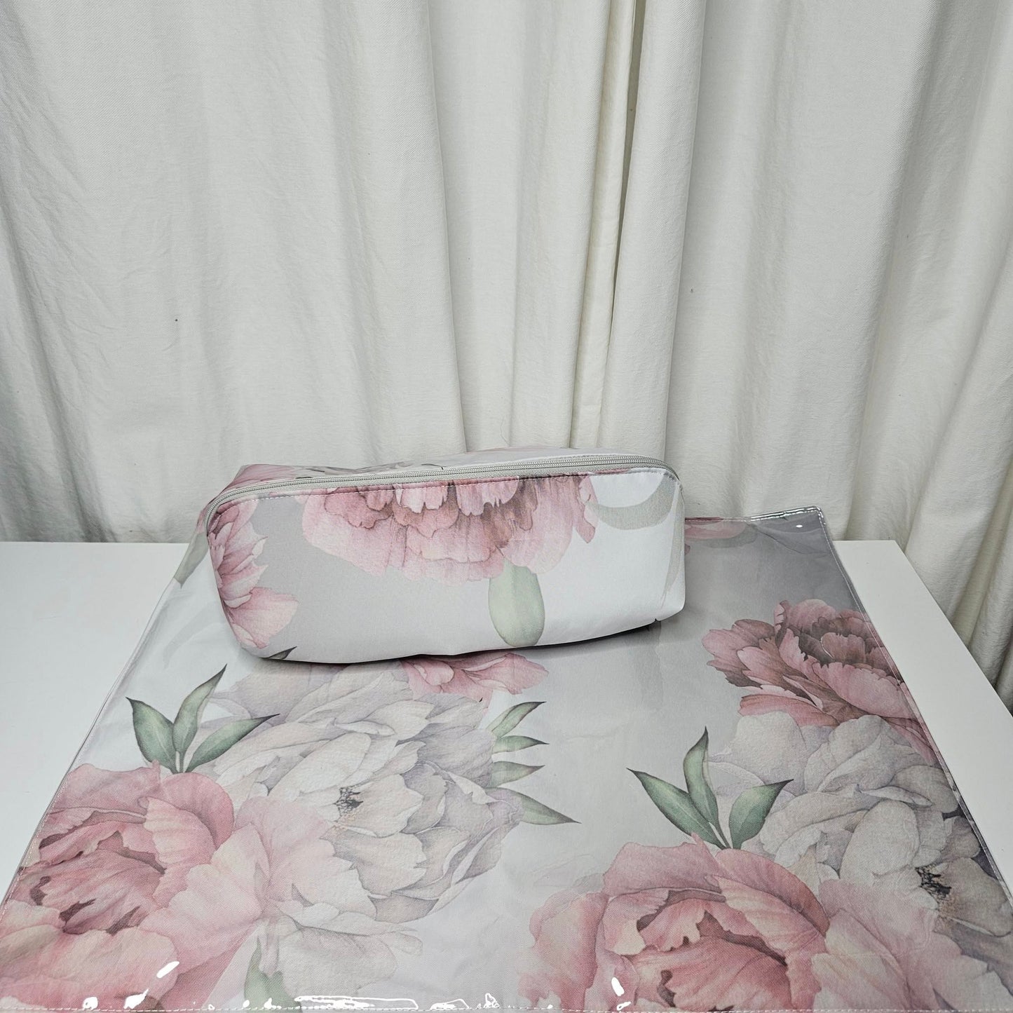 Silver Peony Bunny Travel nest bag