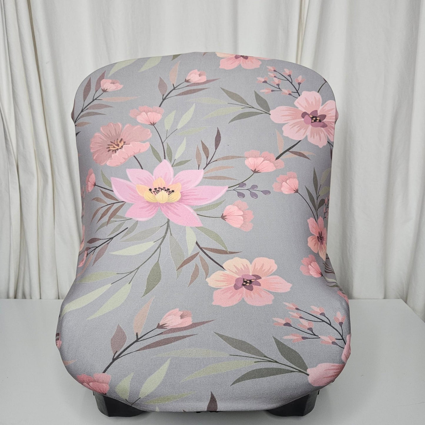 Sophisticated Soft Pink Floral car seat cover