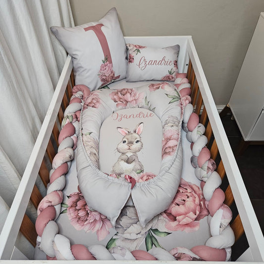 Silver Peony Bunny Baby Nest