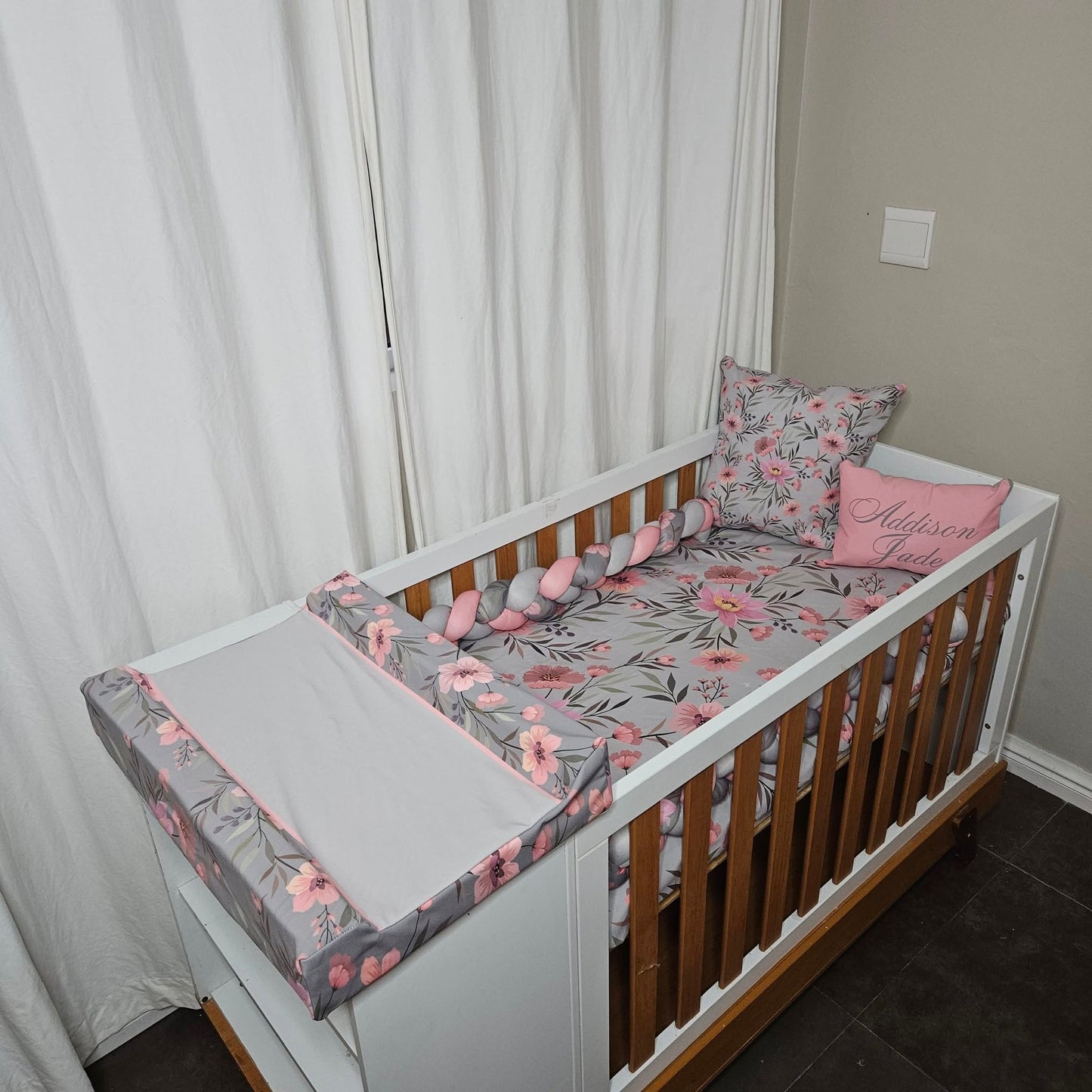 Sophisticated Soft Pink Floral 2 cot linen