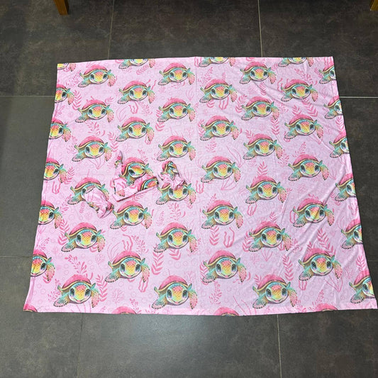 Turtle Paradise (Pink) swaddle set