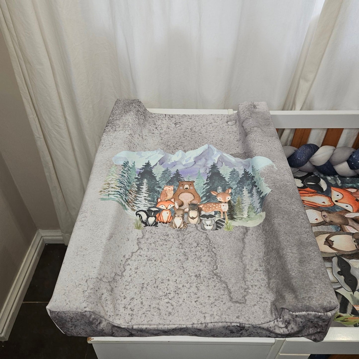 Navy Starry Sky Woodlands  cot linen