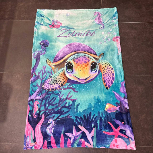 Turtle Paradise (Purple) Fleece blanket