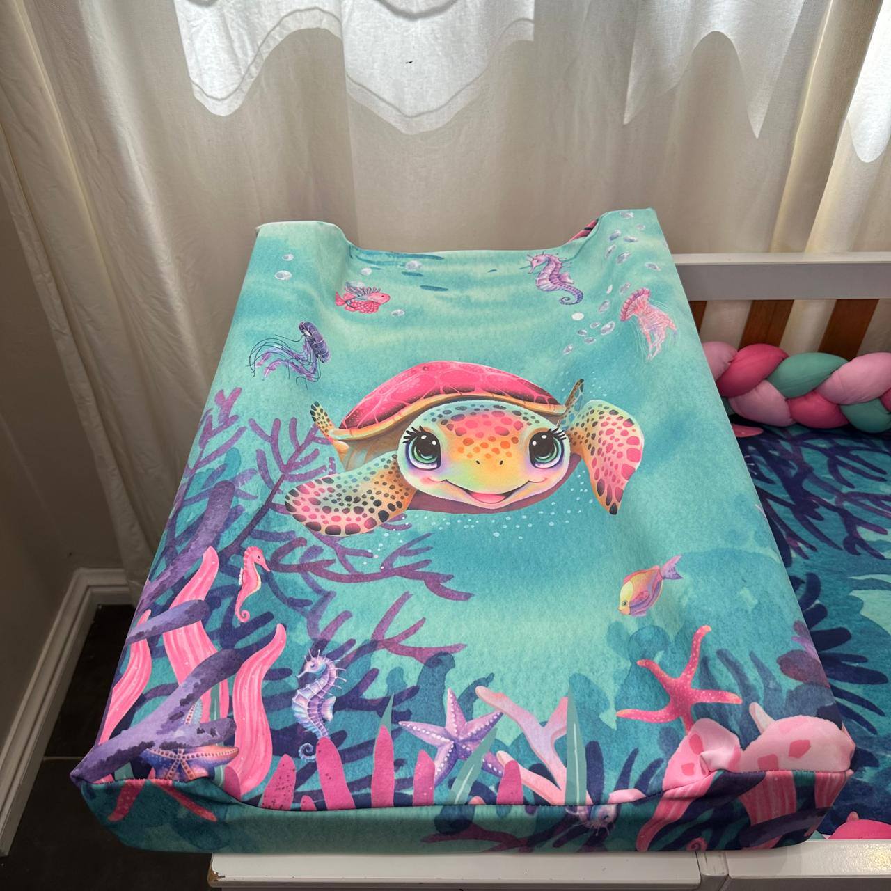 Turtle Paradise (Pink) cot linen