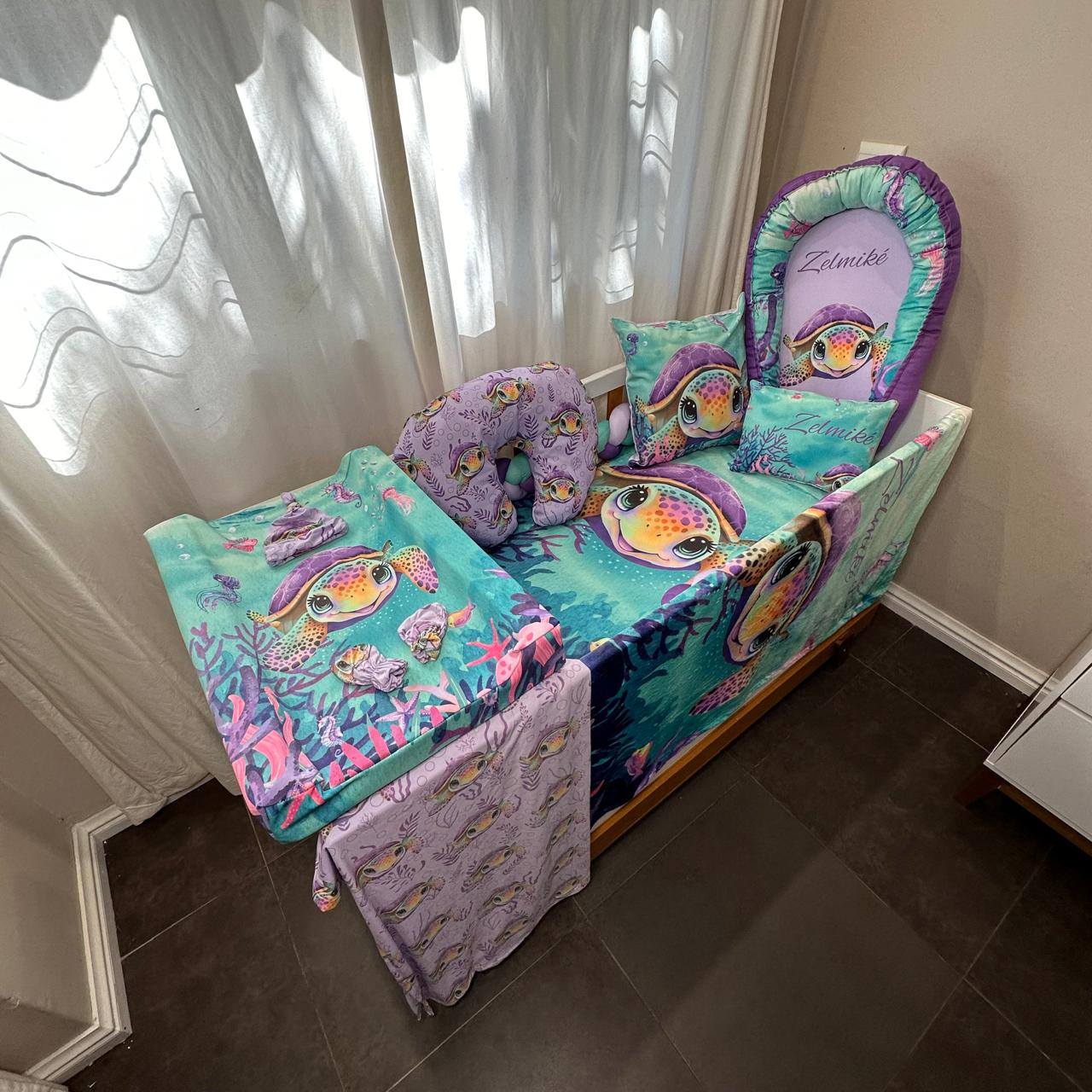 Turtle Paradise (Purple) cot linen