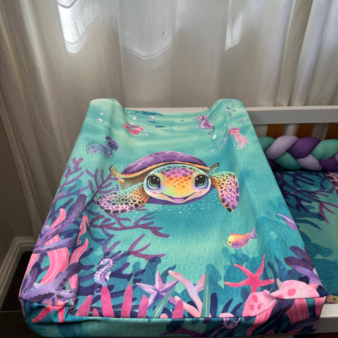 Turtle Paradise (Purple) cot linen