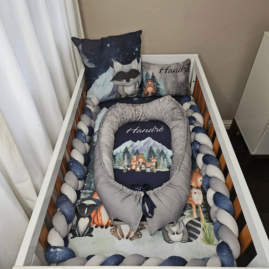 Navy Starry Sky Woodlands  baby nest