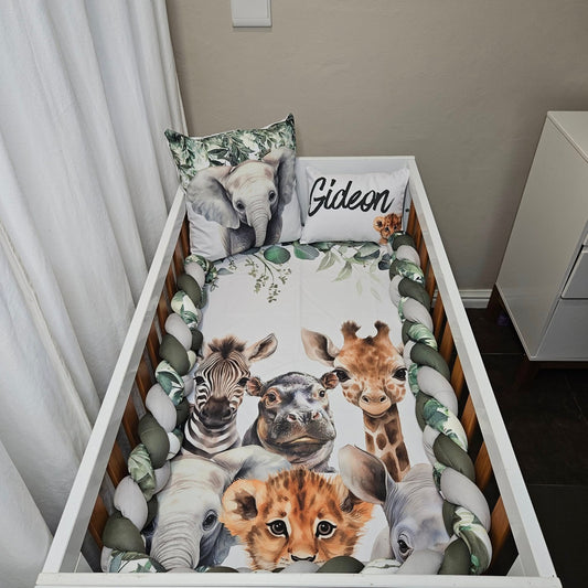 Ultimate Green Safari 2 cot linen