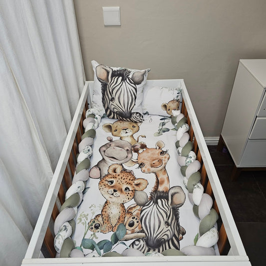 Olive Natural Safari cot linen