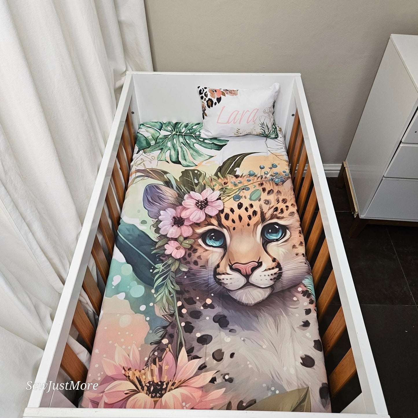 Tropical Leopard   cot linen