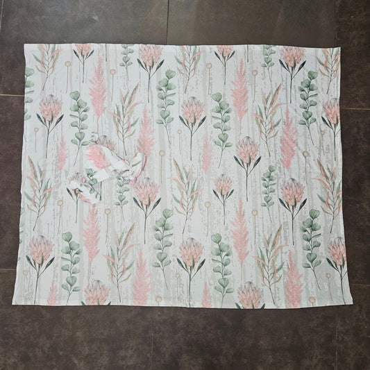Karoo Fynbos Safari (Duck egg and Mint) swaddle set