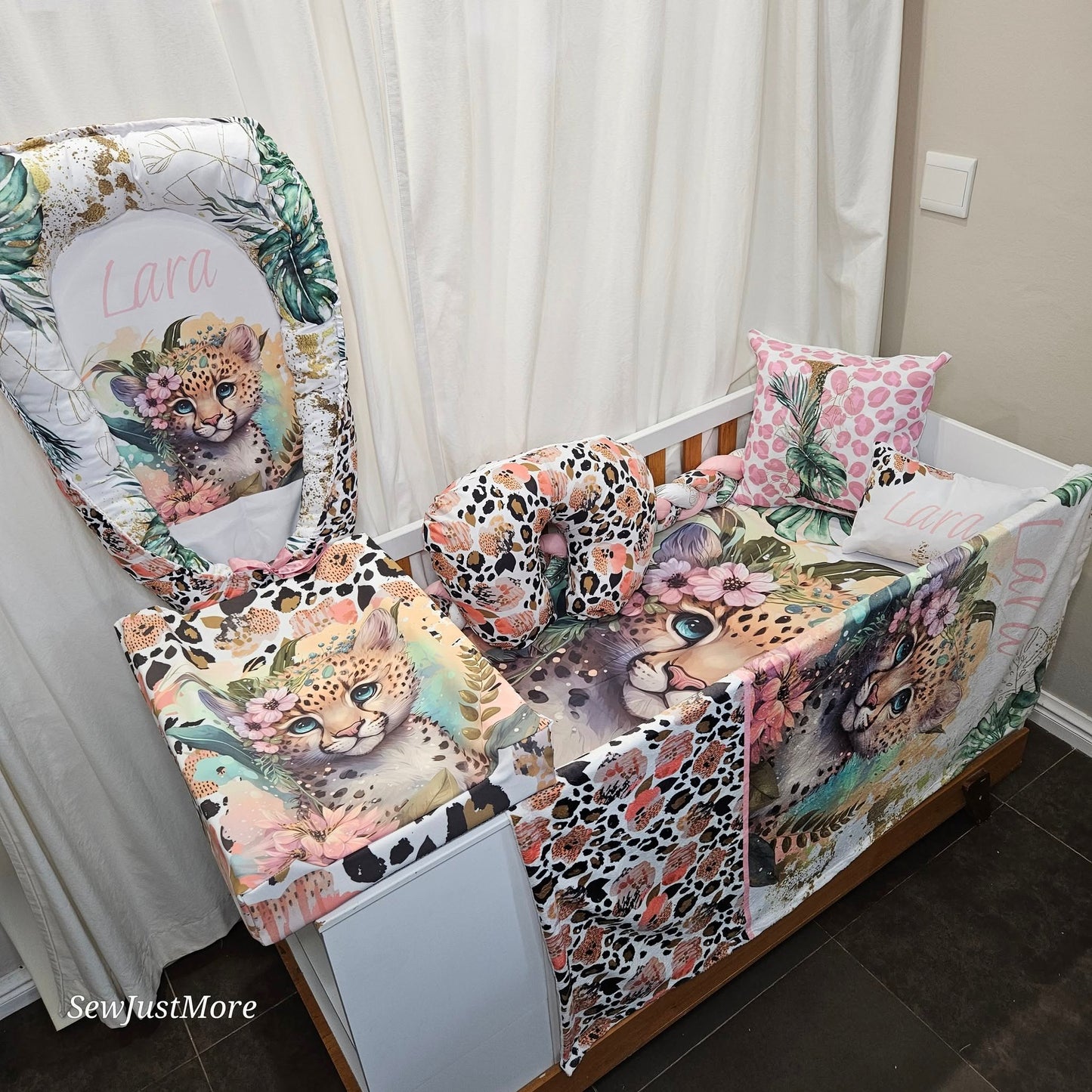 Tropical Leopard cot linen
