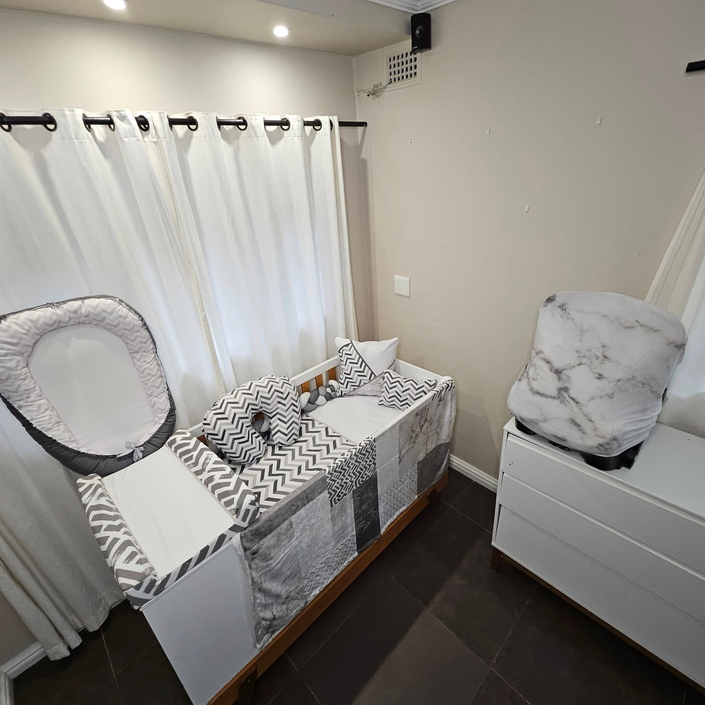 Grey Marble v2  cot linen
