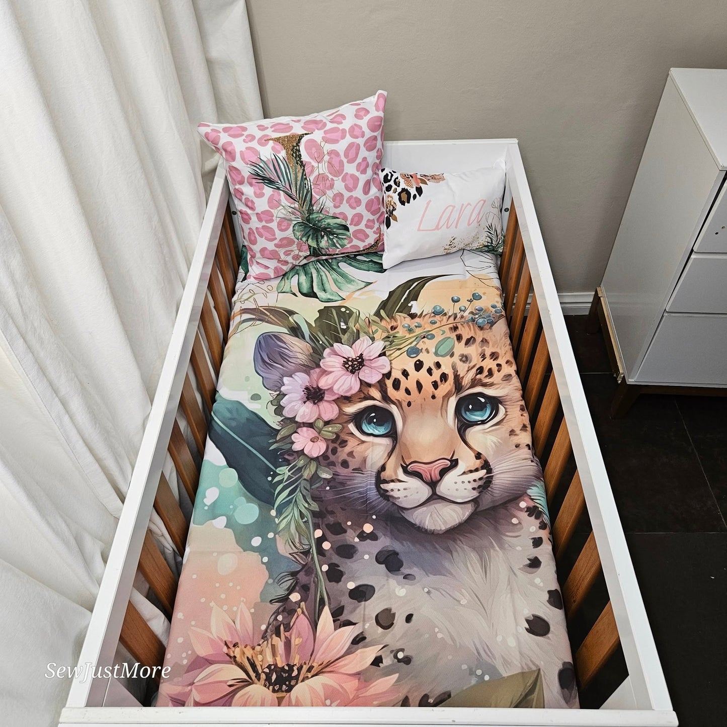 Tropical Leopard   cot linen
