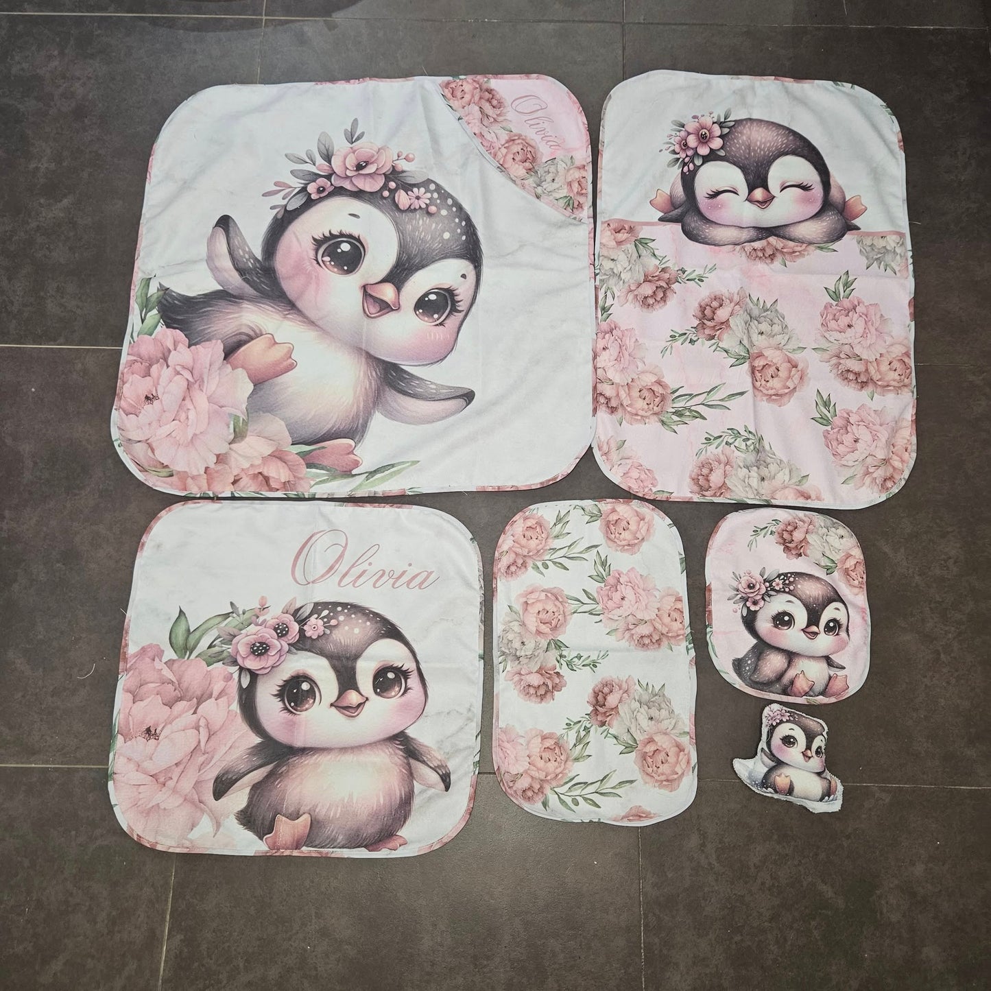 Peony Penguin Toweling Set